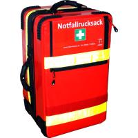 Notfallrucksack &quot;Premium X1&quot; rot LEER aus Plane mit 7 Modulcontainern