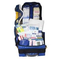 Erste Hilfe Notfallrucksack f&uuml;r Jugendgruppen u. Zeltlager - Nylon blau mit gelben Reflexstreifen von Team Impuls