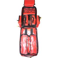 Notfallrucksack Medicus / PRO  -M- LEER - rot aus Plane mit wei&szlig;en Reflexstreifen und Waterstop Rei&szlig;verschl&uuml;ssen