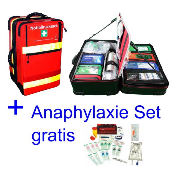 Notfallrucksack "Premium-X1" Arztpraxis mit 1,8 Liter O2, regelbarem Druckminderer & Pulsoximeter
