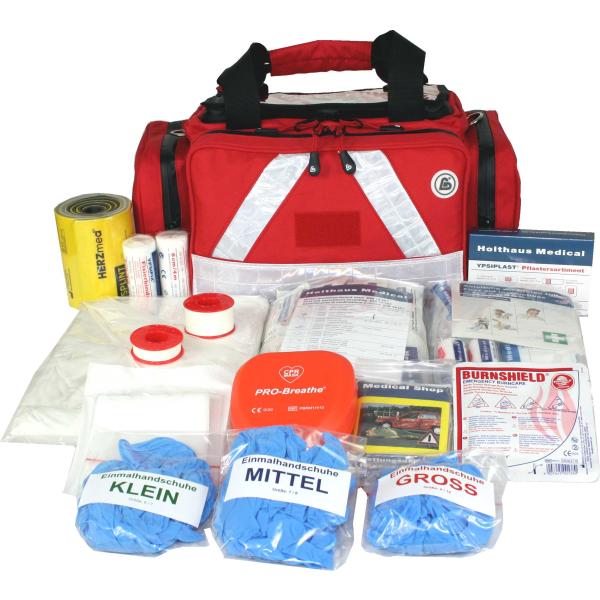Kleine Erste Hilfe Notfalltasche in rot für PKW, Freizeit und Veranstaltung - Nylon - Waterstop
