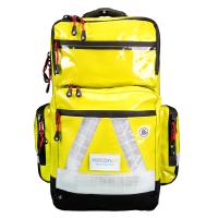 Notfallrucksack Medicus / PRO  -M- LEER - gelb aus Plane mit wei&szlig;en Reflexstreifen