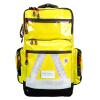 Notfallrucksack Medicus / PRO  -M- LEER - gelb aus Plane mit wei&szlig;en Reflexstreifen &amp; waterstop Rei&szlig;verschl&uuml;ssen