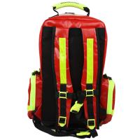 Erste Hilfe Notfallrucksack Sport Freizeit &amp; Event - AEROtex&reg; Plane Rot - Gelbe Reflexstreifen
