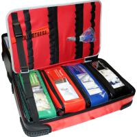 AED Notfallrucksack Premium X1 BLAU mit Notfallartikeln &amp; Wandhalterung