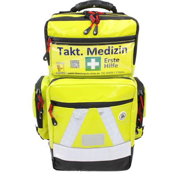 Nur Inhalt Taktische Medizin - Erste Hilfe Notfallrucksack mit Tourniquet aus Planenmaterial - Waterstop Reißverschlüsse