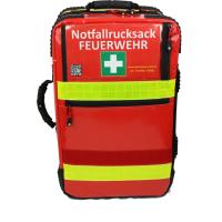 Gro&szlig;er Erste Hilfe Notfallrucksack FEUERWEHR Premium gem. DIN 14142 Planenmaterial mit Sauerstoff in Rot