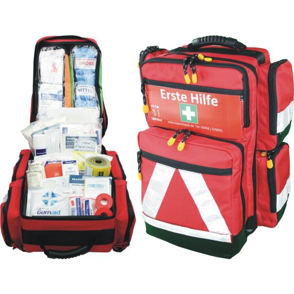 Erste Hilfe Notfallrucksack Sport Freizeit & Event mit 5 Außentaschen o.Stfn
