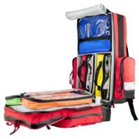 Taktische Medizin - Erste Hilfe Notfallrucksack mit Tourniquet aus rotem Planenmaterial - Waterstop Rei&szlig;verschl&uuml;sse