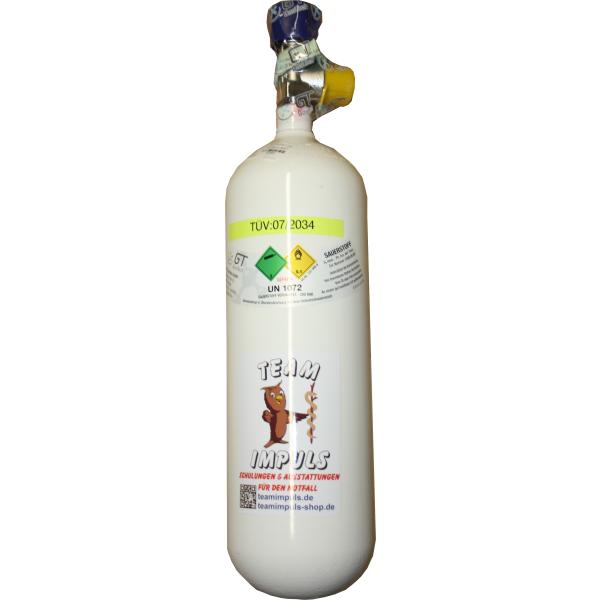 Sauerstoffflasche 2 Liter - Stahl - 400 Gasliter O2 - 200 bar