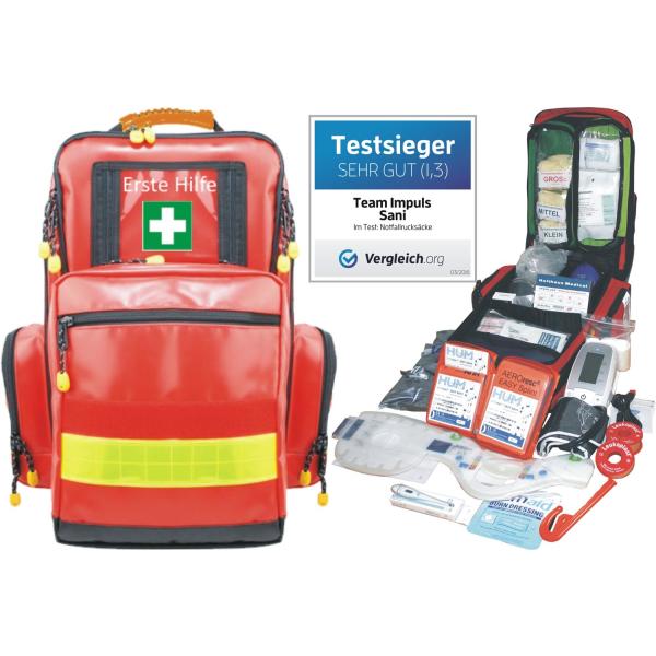 Erste Hilfe Notfallrucksack Betriebssanitäter mit Blutdruckmessgerät & Stethoskop