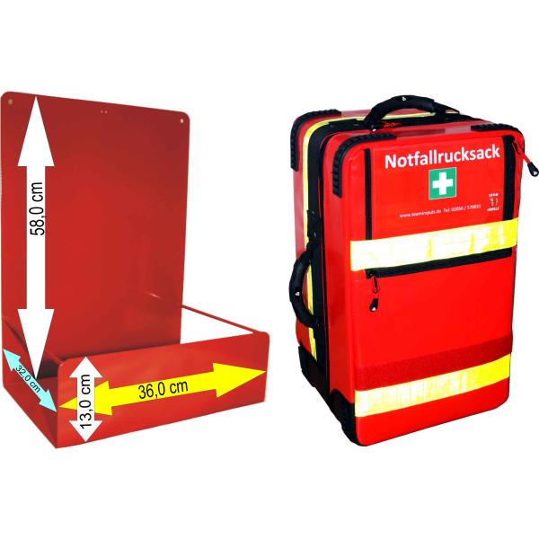 Wandhalterung für Notfallrucksäcke H:57 x B:36 x T:28cm z.B. für Premium X1