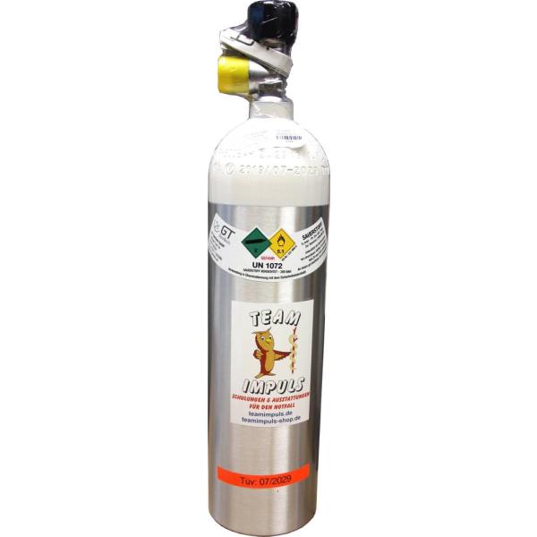 Sauerstoffflasche 1,8 Liter - Aluminium - 360 Gasliter O2